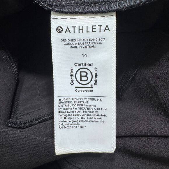 Athleta Pants Women 14 Black Endless High Rise Tapper City Activewear Zip Pocket - Picture 14 of 15